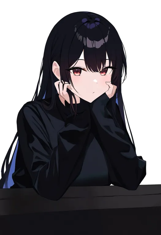 masterpiece, best quality, newest, absurdres, highres, safe, hand_rest, 1girl, solo, simple_background — by k3scat, made with ComfyUI