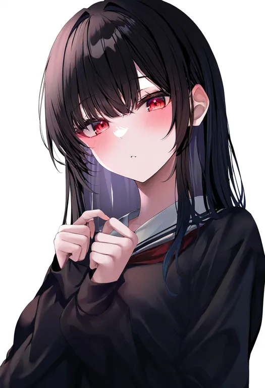 masterpiece, best quality, newest, absurdres, highres, safe, aku_bouzu, solo, upper_body, simple_background — by k3scat, made with ComfyUI