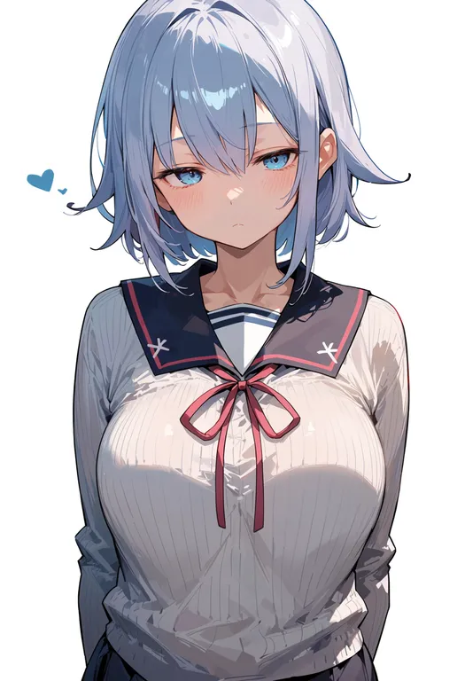 masterpiece, best quality, score_7, safe, yayoi (kancolle), solo, upper body, simple background — by k3scat, made with ComfyUI