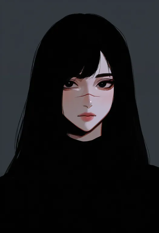 masterpiece, best quality, newest, absurdres, highres, safe, scar_on_nose, 1girl, solo, simple_background — by k3scat, made with ComfyUI