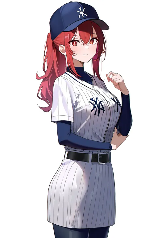 masterpiece, best quality, newest, absurdres, highres, safe, new_york_yankees, solo, full_body, simple_background — by k3scat, made with ComfyUI