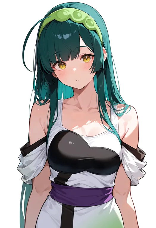 masterpiece, best quality, score_7, safe, touhoku zunko, solo, upper body, simple background — by k3scat, made with ComfyUI