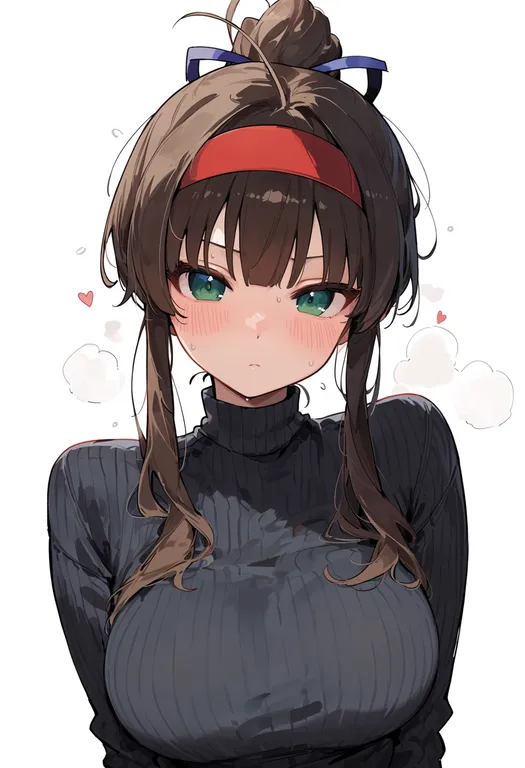 masterpiece, best quality, score_7, safe, ryoubi (senran kagura), senran kagura, solo, upper body, simple background — by k3scat, made with ComfyUI