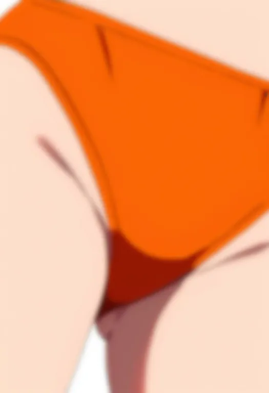 masterpiece, best quality, newest, absurdres, highres, safe, orange_panties, 1girl, solo, simple_background — by k3scat, made with ComfyUI