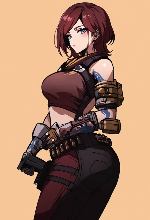 masterpiece, best quality, newest, absurdres, highres, safe, borderlands_1, solo, simple_background — by k3scat, made with ComfyUI