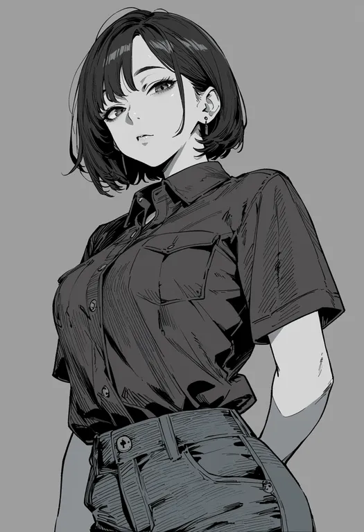 masterpiece, best quality, score_7, safe, sequential, 1girl, solo, simple background — by k3scat, made with ComfyUI