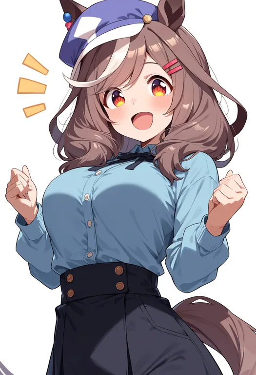 masterpiece, best quality, score_7, safe, matikanetannhauser (umamusume), umamusume, solo, upper body, simple background — by k3scat, made with ComfyUI