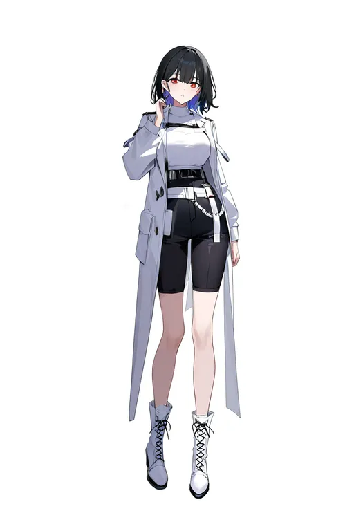 masterpiece, best quality, newest, absurdres, highres, safe, white_boots, 1girl, solo, simple_background — by k3scat, made with ComfyUI