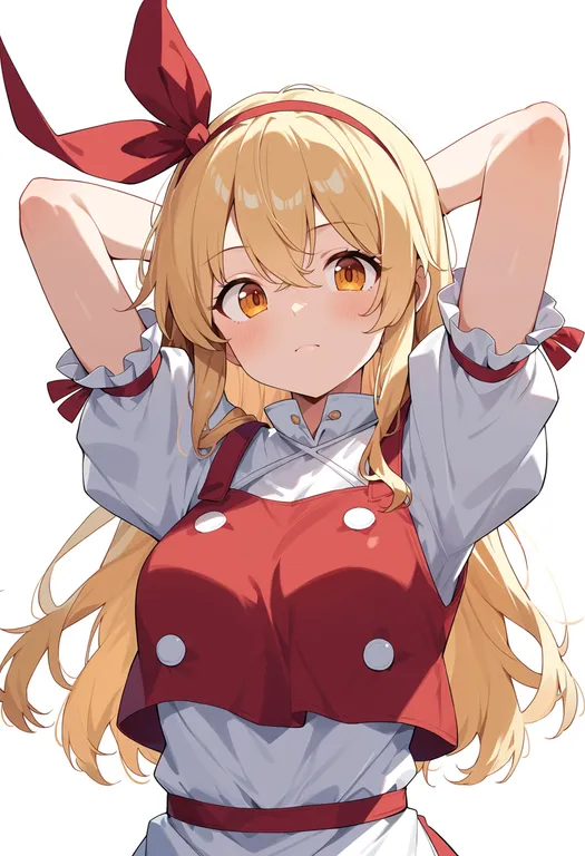 masterpiece, best quality, score_7, safe, ellen (touhou), touhou, solo, upper body, simple background — by k3scat, made with ComfyUI