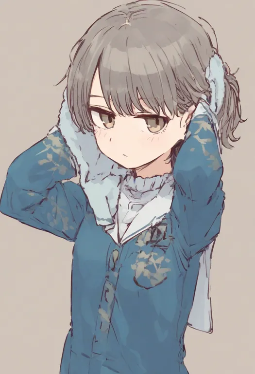 masterpiece, best quality, general, drying own hair, 1girl, solo, simple background — by k3scat, made with ComfyUI