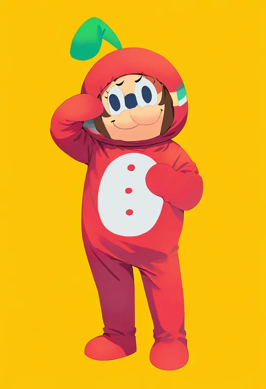 masterpiece, best quality, newest, absurdres, highres, safe, mascot_costume, 1girl, solo, simple_background — by k3scat, made with ComfyUI