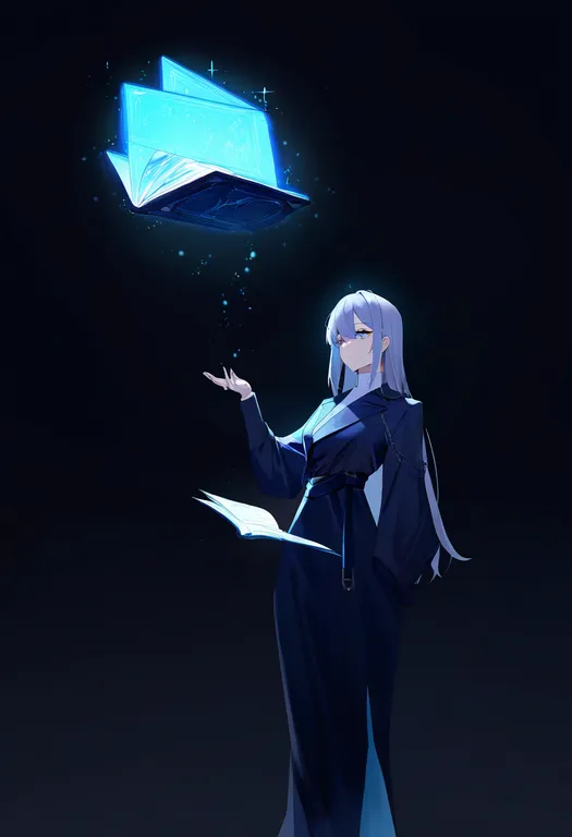 masterpiece, best quality, newest, absurdres, highres, safe, floating_book, 1girl, solo, simple_background — by k3scat, made with ComfyUI