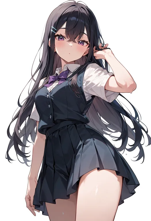 masterpiece, best quality, score_7, safe, kanagawa okinami ura, solo, simple background — by k3scat, made with ComfyUI