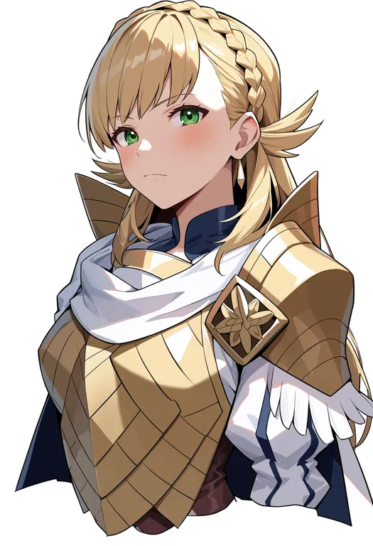 masterpiece, best quality, score_7, safe, sharena (fire emblem), fire emblem, solo, upper body, simple background — by k3scat, made with ComfyUI