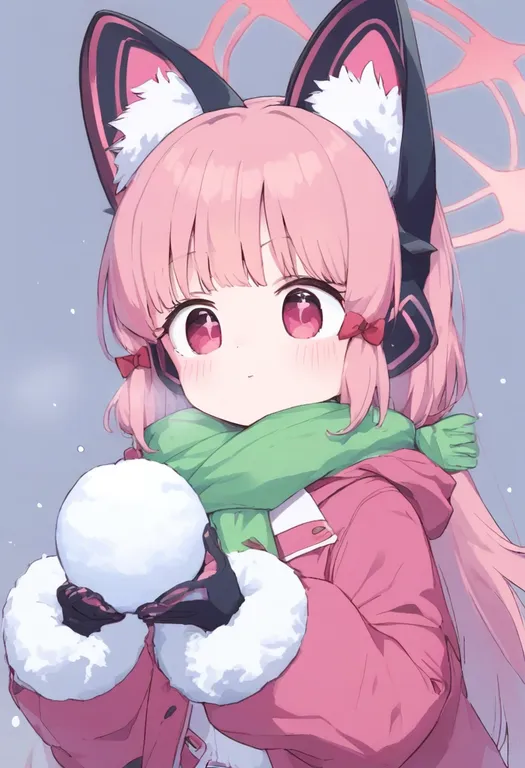 masterpiece, best quality, general, snowball, 1girl, solo, simple background — by k3scat, made with ComfyUI