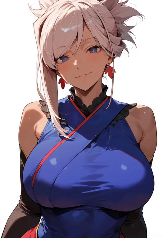masterpiece, best quality, score_7, safe, miyamoto musashi (fate), solo, upper body, simple background — by k3scat, made with ComfyUI