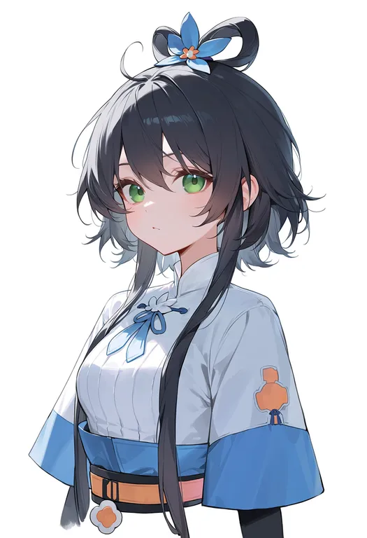 masterpiece, best quality, score_7, safe, luo tianyi, solo, upper body, simple background — by k3scat, made with ComfyUI