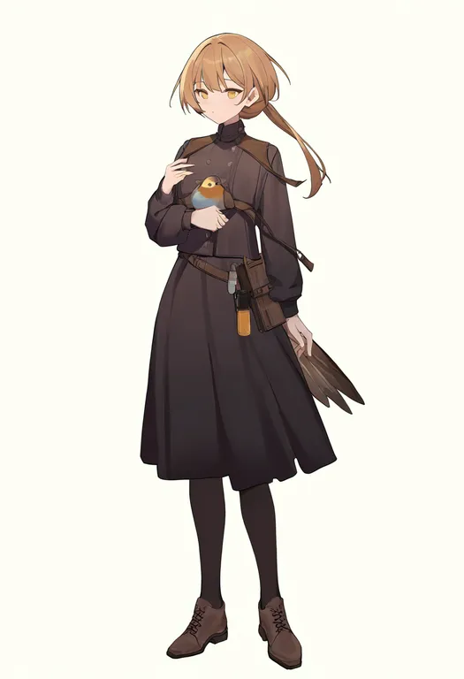 masterpiece, best quality, newest, absurdres, highres, safe, bird_tail, 1girl, solo, simple_background — by k3scat, made with ComfyUI