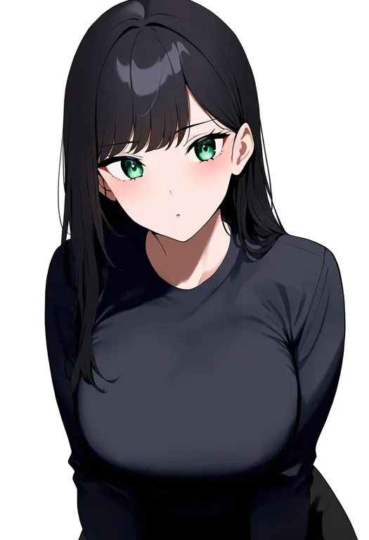 masterpiece, best quality, newest, absurdres, highres, safe, pectoral_press, 1girl, solo, simple_background — by k3scat, made with ComfyUI