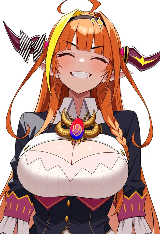 masterpiece, best quality, score_7, safe, kiryu coco, solo, upper body, simple background — by k3scat, made with ComfyUI