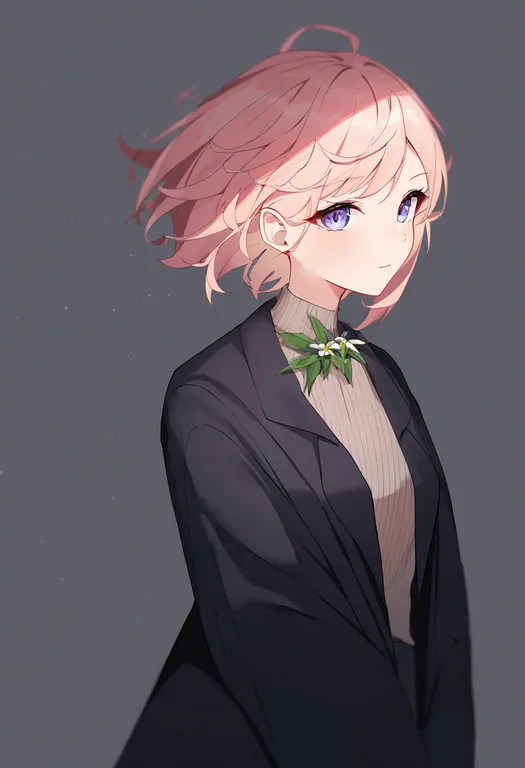masterpiece, best quality, newest, absurdres, highres, safe, neck_flower, 1girl, solo, simple_background — by k3scat, made with ComfyUI