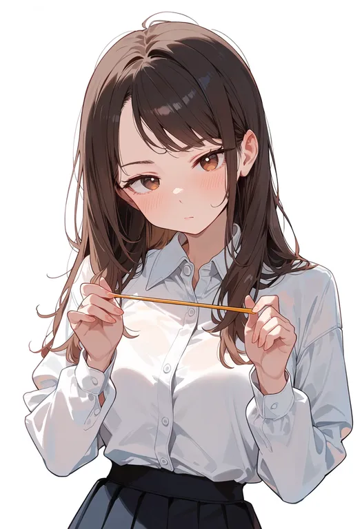 masterpiece, best quality, score_7, safe, party, 1girl, solo, upper body, simple background — by k3scat, made with ComfyUI