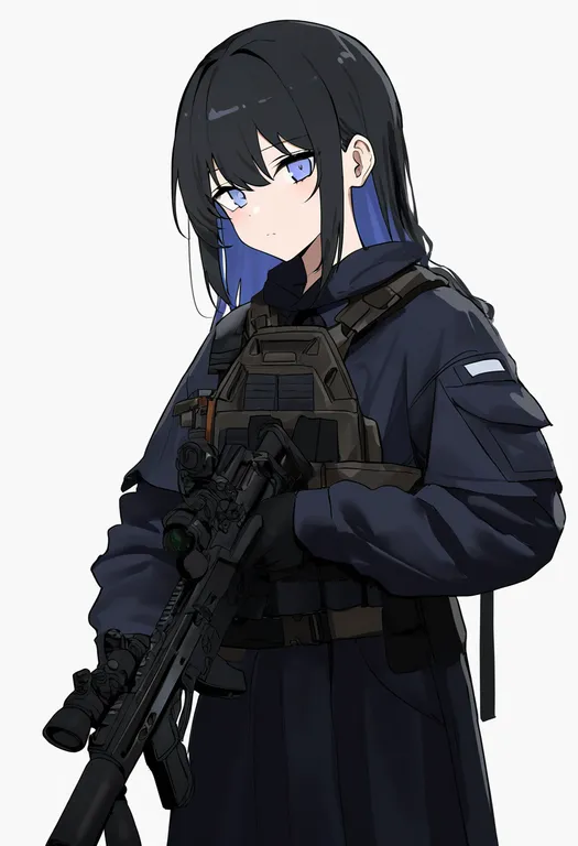 masterpiece, best quality, newest, absurdres, highres, safe, optical_sight, 1girl, solo, simple_background — by k3scat, made with ComfyUI