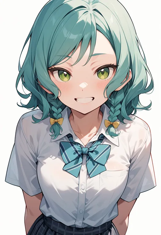 masterpiece, best quality, score_7, safe, hikawa hina, solo, upper body, simple background — by k3scat, made with ComfyUI