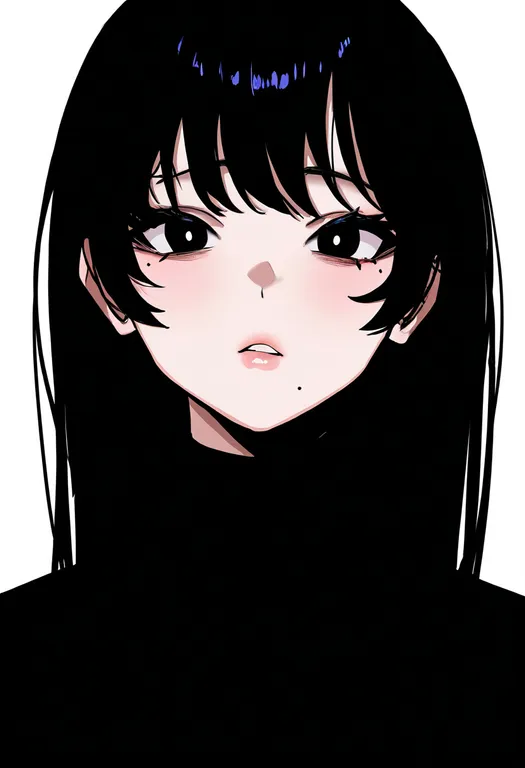 masterpiece, best quality, newest, absurdres, highres, safe, mole_under_mouth, 1girl, solo, simple_background — by k3scat, made with ComfyUI
