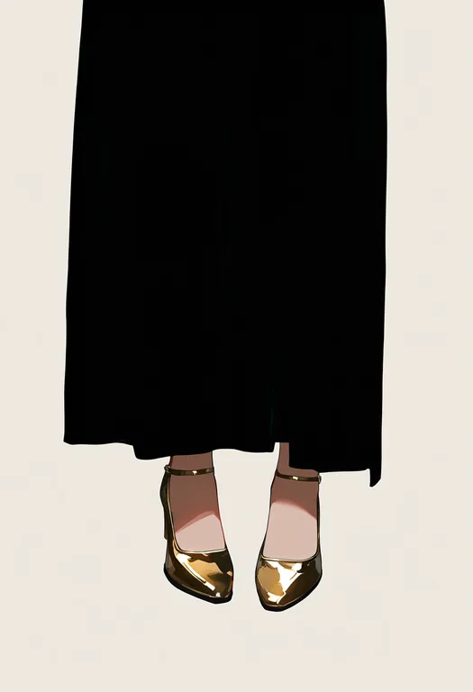 masterpiece, best quality, newest, absurdres, highres, safe, gold_shoes, 1girl, solo, simple_background — by k3scat, made with ComfyUI