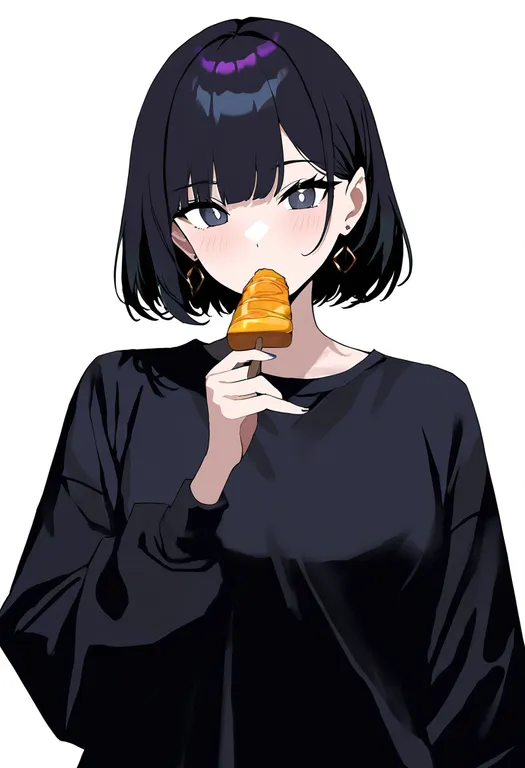 masterpiece, best quality, newest, absurdres, highres, safe, food_name, 1girl, solo, simple_background — by k3scat, made with ComfyUI