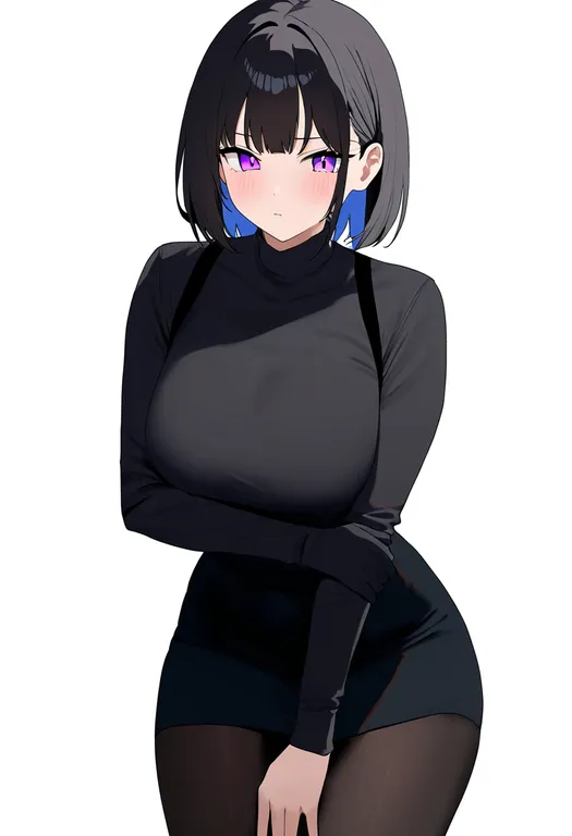 masterpiece, best quality, newest, absurdres, highres, safe, black_leggings, 1girl, solo, simple_background — by k3scat, made with ComfyUI
