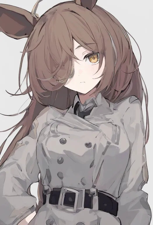 masterpiece, best quality, general, belt, 1girl, solo, upper body, simple background — by k3scat, made with ComfyUI