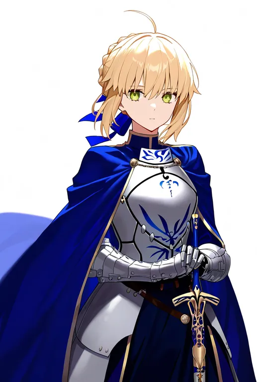 masterpiece, best quality, newest, absurdres, highres, safe, caliburn_(fate), 1girl, solo, simple_background — by k3scat, made with ComfyUI