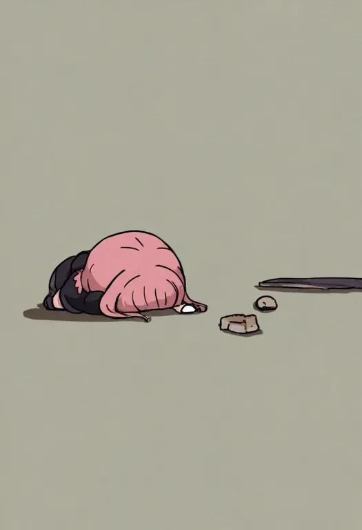 masterpiece, best quality, general, on floor, 1girl, solo, simple background — by k3scat, made with ComfyUI