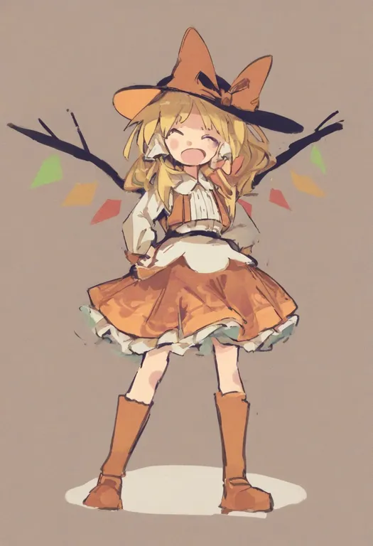 masterpiece, best quality, general, orange skirt, 1girl, solo, simple background — by k3scat, made with ComfyUI