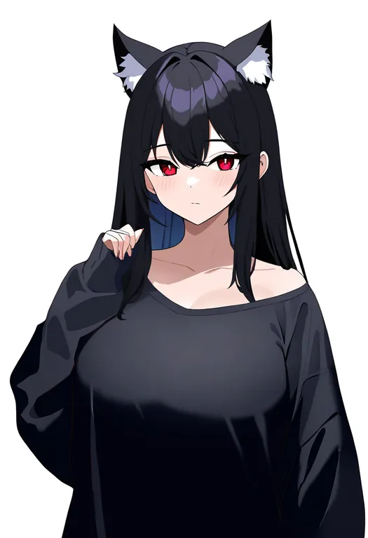 masterpiece, best quality, newest, absurdres, highres, safe, animal_ear_fluff, 1girl, solo, simple_background — by k3scat, made with ComfyUI