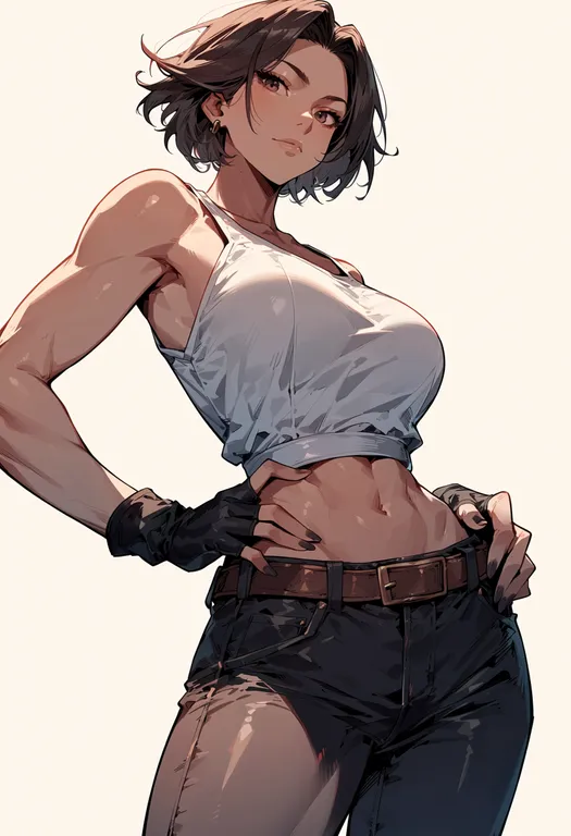 masterpiece, best quality, score_7, safe, the king of fighters 2001, solo, simple background — by k3scat, made with ComfyUI