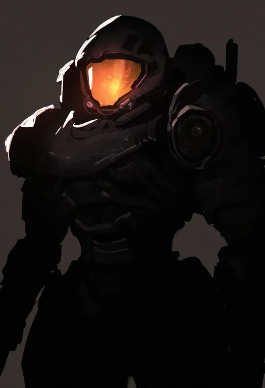 masterpiece, best quality, newest, absurdres, highres, safe, doom_(series), solo, simple_background — by k3scat, made with ComfyUI