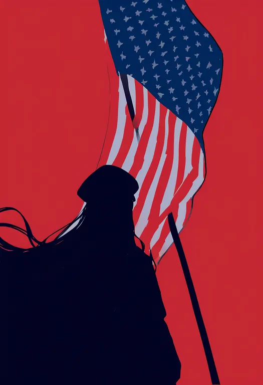 masterpiece, best quality, newest, absurdres, highres, safe, american_flag, 1girl, solo, simple_background — by k3scat, made with ComfyUI
