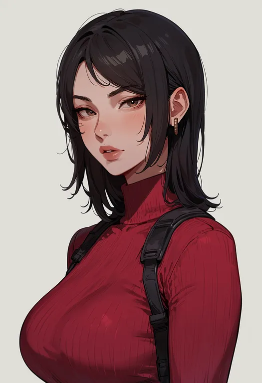 masterpiece, best quality, score_7, safe, ada wong, solo, upper body, simple background — by k3scat, made with ComfyUI