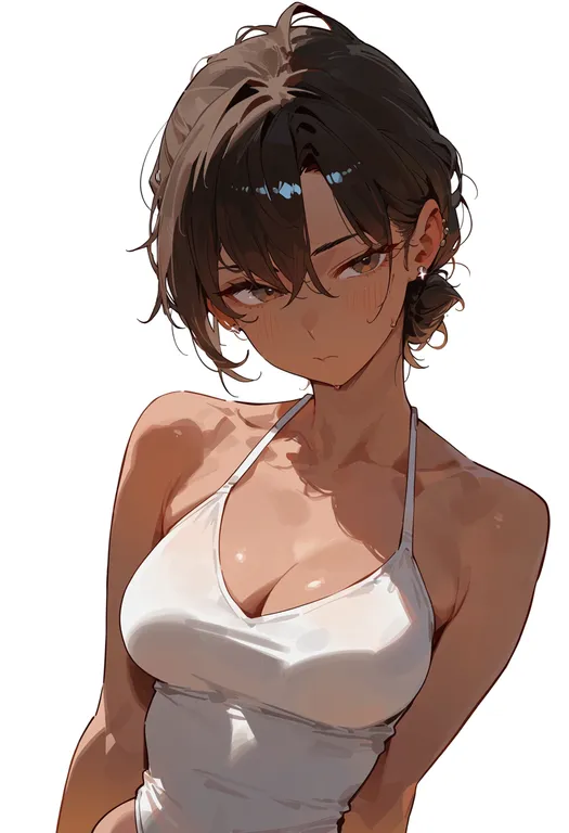 masterpiece, best quality, score_7, safe, chupa chups, 1girl, solo, upper body, simple background — by k3scat, made with ComfyUI
