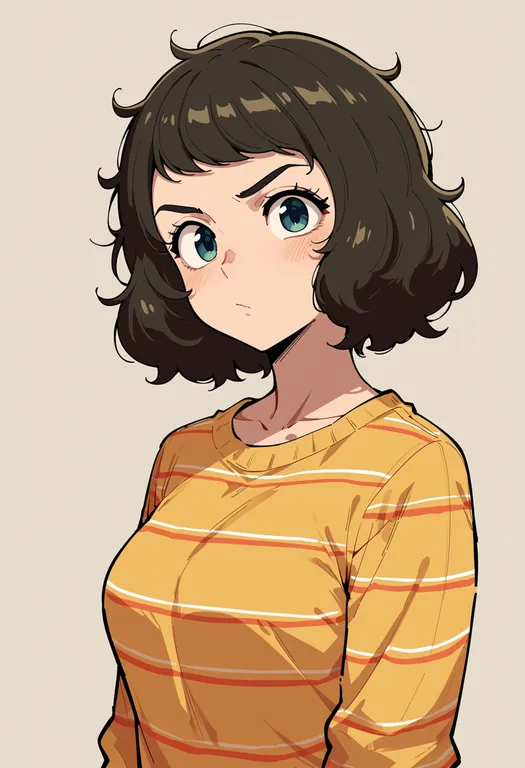 masterpiece, best quality, score_7, safe, kawakami sadayo, solo, upper body, simple background — by k3scat, made with ComfyUI