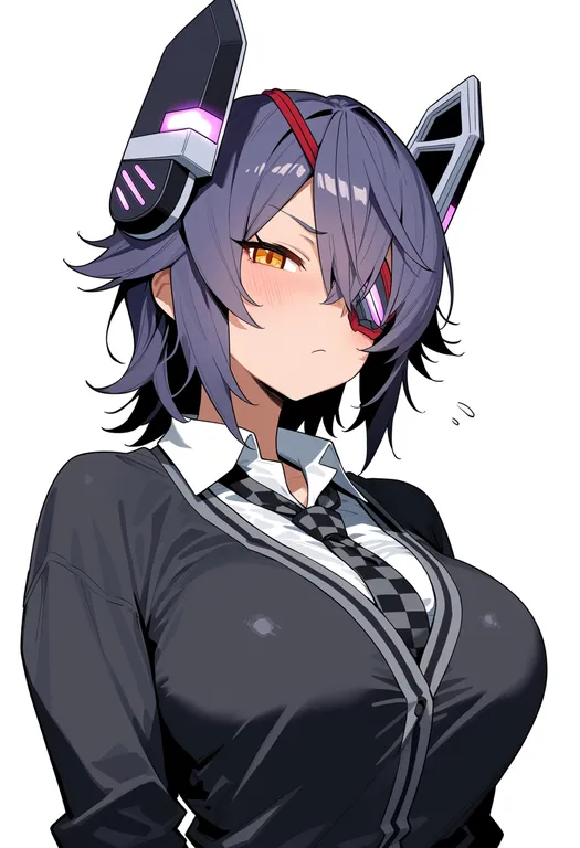 masterpiece, best quality, score_7, safe, tenryuu (kancolle), kantai collection, solo, upper body, simple background — by k3scat, made with ComfyUI