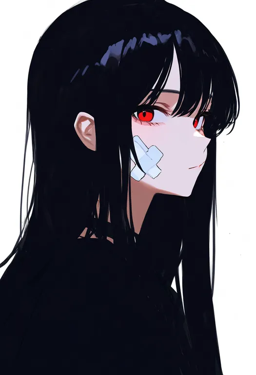 masterpiece, best quality, newest, absurdres, highres, safe, crossed_bandaids, 1girl, solo, simple_background — by k3scat, made with ComfyUI
