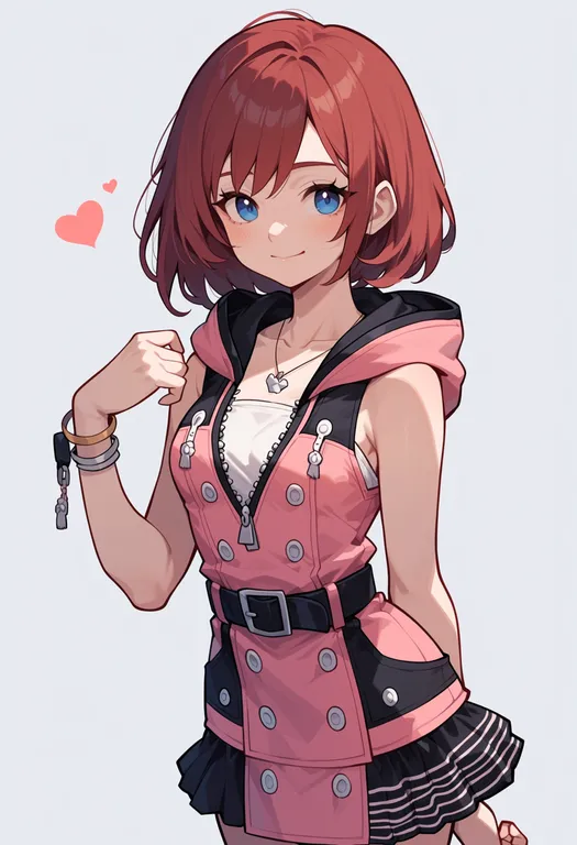 masterpiece, best quality, score_7, safe, kingdom hearts: chain of memories, solo, simple background — by k3scat, made with ComfyUI