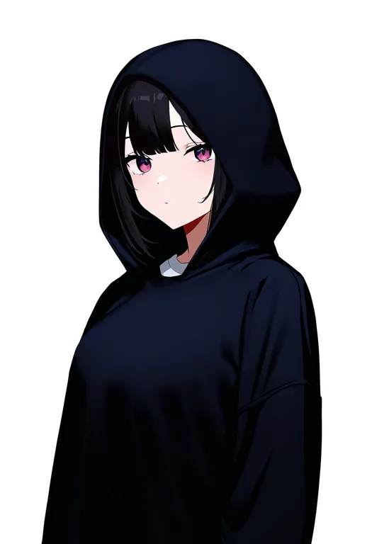 masterpiece, best quality, newest, absurdres, highres, safe, hooded_shirt, 1girl, solo, simple_background — by k3scat, made with ComfyUI