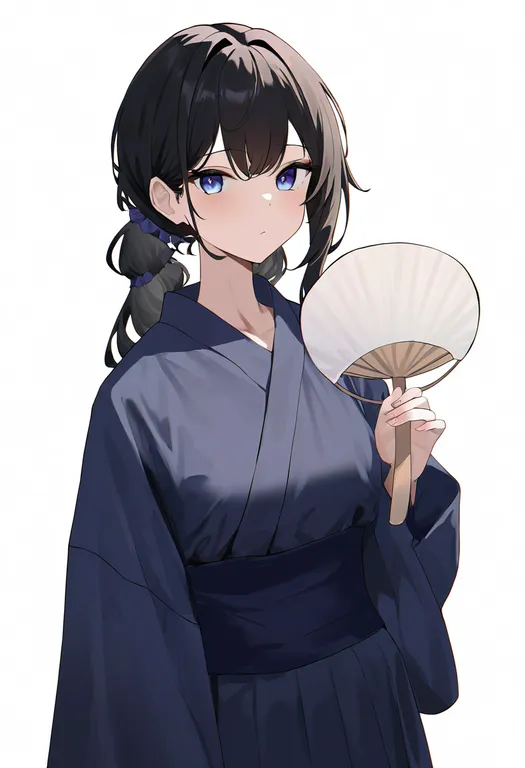 masterpiece, best quality, newest, absurdres, highres, safe, uchiwa, 1girl, solo, simple_background — by k3scat, made with ComfyUI