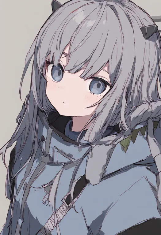 masterpiece, best quality, general, two-tone jacket, 1girl, solo, simple background — by k3scat, made with ComfyUI