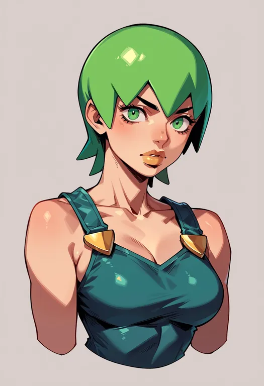 masterpiece, best quality, score_7, safe, foo fighters (jojo), solo, upper body, simple background — by k3scat, made with ComfyUI
